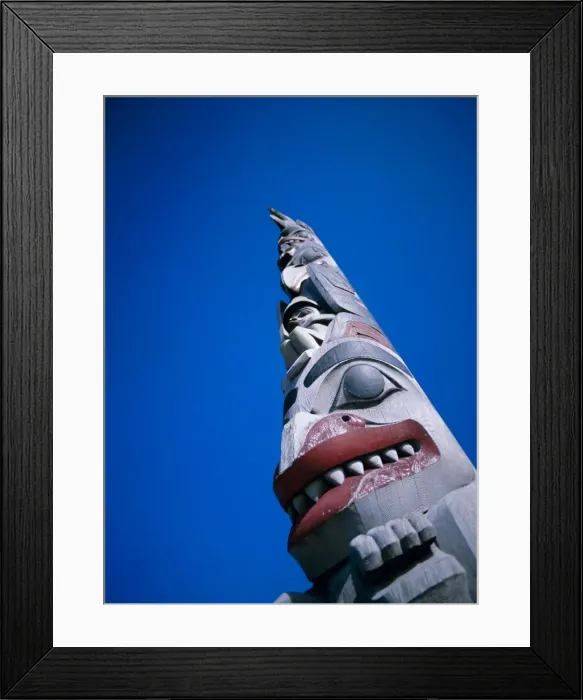 Framed Print : Totem, Queen Charlotte Islands, British Columbia (B. C. ), Canada, North America