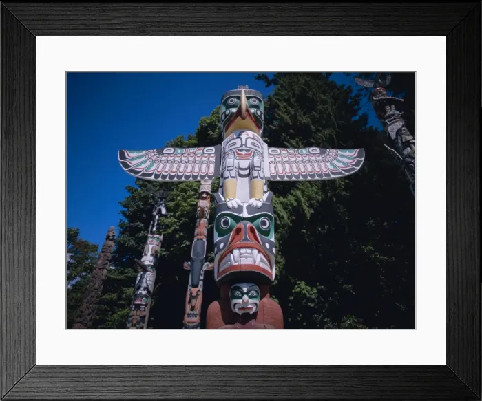 Framed Print : Totems, British Columbia (B. C. ), Canada, North America Framed Print : Totems, British Columbia (B. C. ), Canada, North America