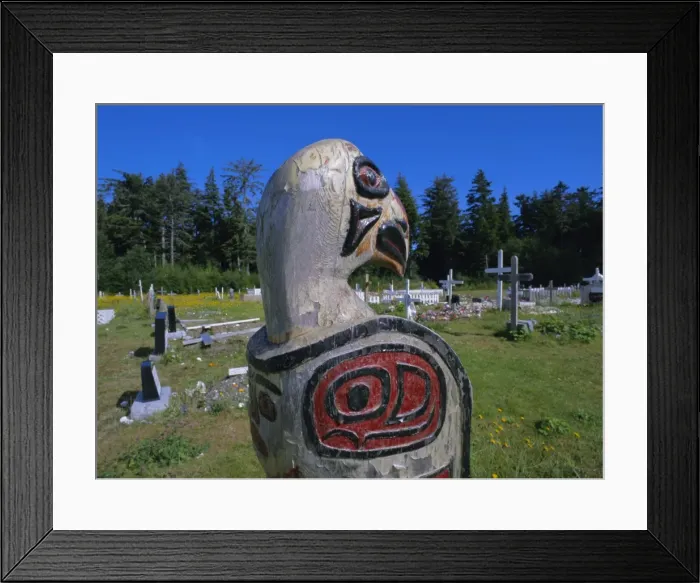 Framed Print : Haida cemetery, Queen Charlotte Islands, British Columbia (B. C. ), Canada, North America