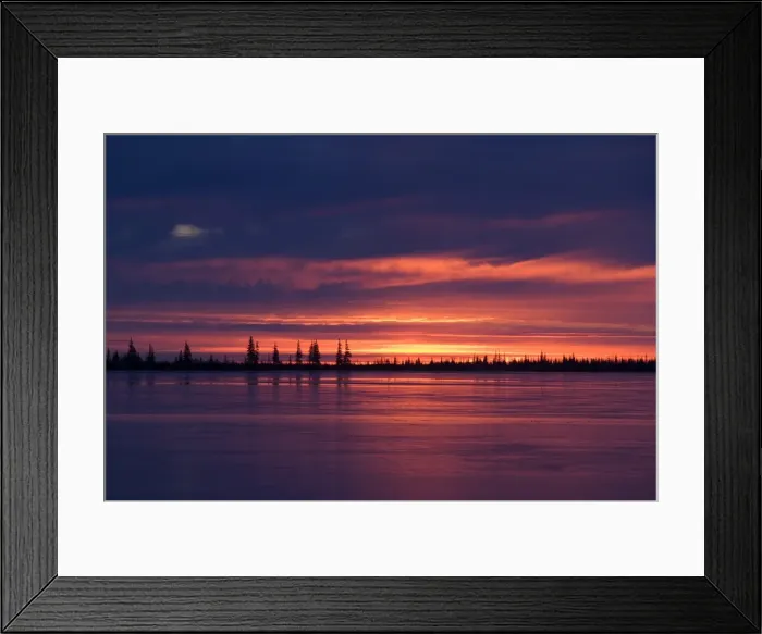 Framed Print : Sunrise at the lake near Churchill, Hudson Bay, Manitoba, Canada, North America