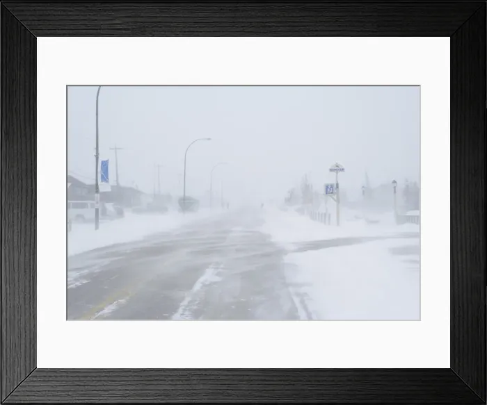 Framed Print : Snow storm and blizzard, Churchill, Hudson Bay, Manitoba, Canada, North America Framed Print : Snow storm and blizzard, Churchill, Hudson Bay, Manitoba, Canada, North America