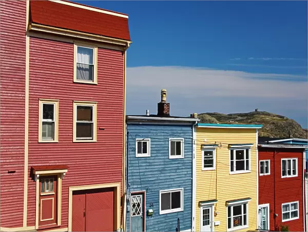 Colourful houses in St. Johns City, Newfoundland, Canada, North America