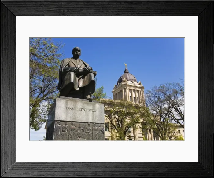 Framed Print : Statue of Taras Shevohenko and Legislative Building, Winnipeg, Manitoba Framed Print : Statue of Taras Shevohenko and Legislative Building, Winnipeg, Manitoba