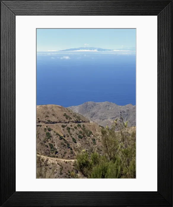 Framed Print : Southeast coast of island with Las Palmas in background, La Gomera, Canary Islands Framed Print : Southeast coast of island with Las Palmas in background, La Gomera, Canary Islands