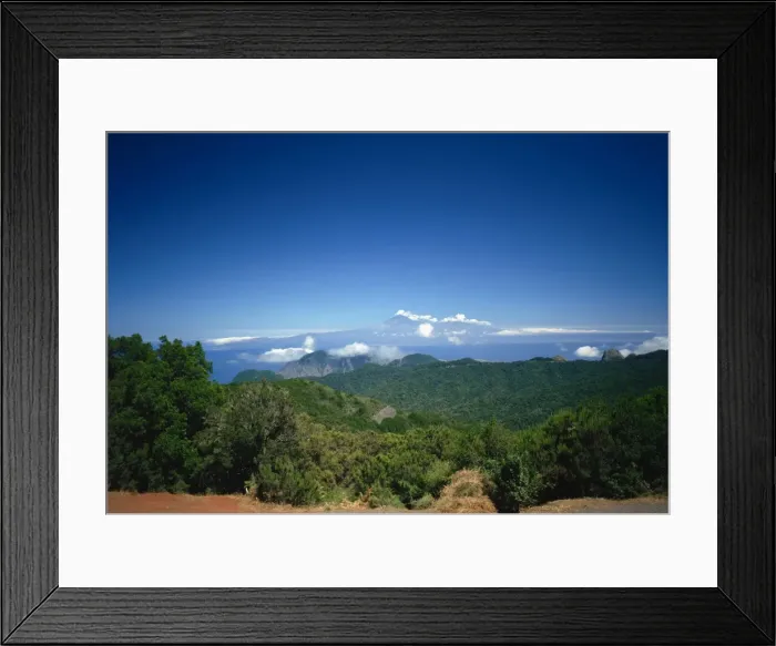 Framed Print : Garajonay National Park, UNESCO World Heritage Site, with island of Tenerife in background Framed Print : Garajonay National Park, UNESCO World Heritage Site, with island of Tenerife in background