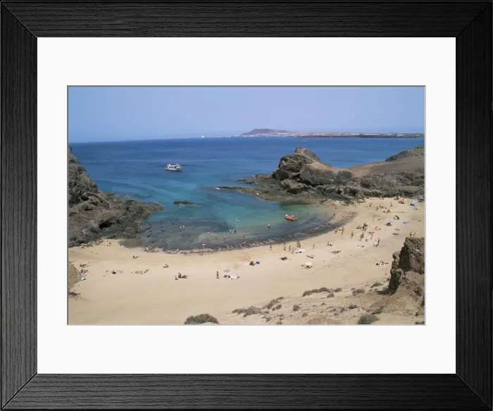 Framed Print : Playa de Papagayo, Lanzarote, Canary Islands, Spain, Atlantic, Europe
