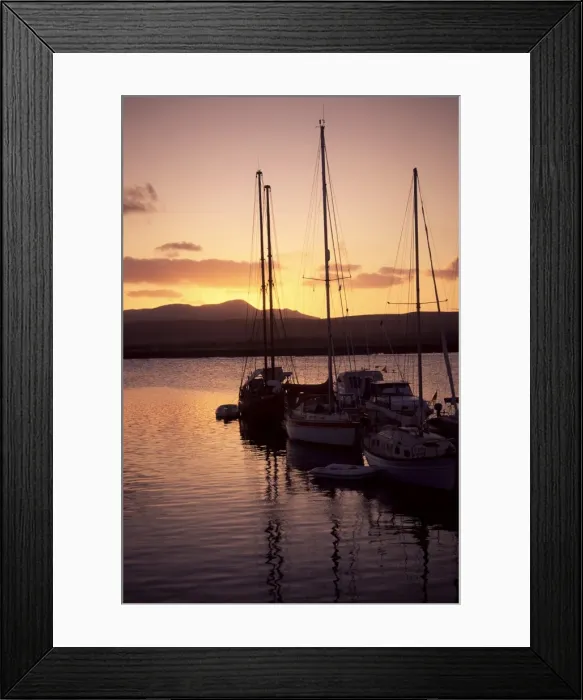Framed Print : Yachts at sunset, Caleta de Fustes, Fuerteventura, Canary Islands, Spain, Europe Framed Print : Yachts at sunset, Caleta de Fustes, Fuerteventura, Canary Islands, Spain, Europe