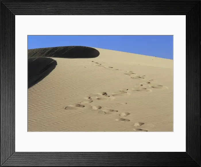 Framed Print : Footprints in sand, Maspalomas beach, Gran Canaria, Canary Islands, Spain, Europe Framed Print : Footprints in sand, Maspalomas beach, Gran Canaria, Canary Islands, Spain, Europe