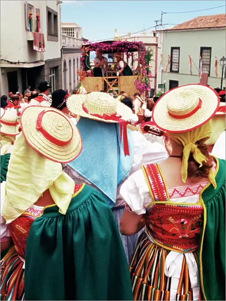People wearing traditional dress during Corpus Christi celebration, La Orotava