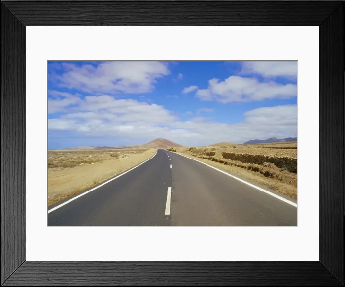 Framed Print : Road through volcanic landscape near Tiscamanita, Fuerteventura, Canary Islands Framed Print : Road through volcanic landscape near Tiscamanita, Fuerteventura, Canary Islands