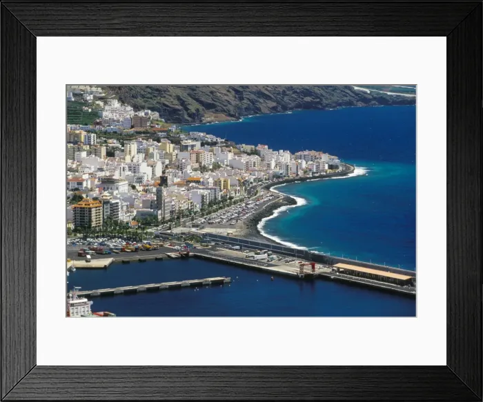Framed Print : Aerial view of Santa Cruz de la Palma and harbour, Santa Cruz de la Palma Framed Print : Aerial view of Santa Cruz de la Palma and harbour, Santa Cruz de la Palma