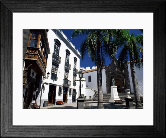 Framed Print : San Salvador church and typical old buildings, Santa Cruz de la Palma, La Palma Framed Print : San Salvador church and typical old buildings, Santa Cruz de la Palma, La Palma