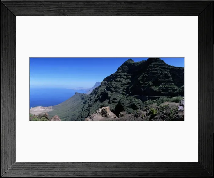 Framed Print : View from Route GC200 on west coast, with Puerto de las Nieves in the distance Framed Print : View from Route GC200 on west coast, with Puerto de las Nieves in the distance