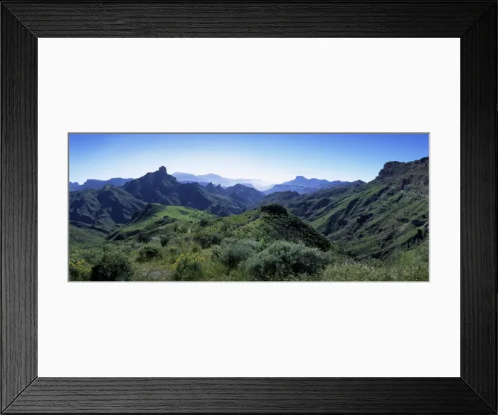 Framed Print : View west from Route GC210, with Roque Bentayga on the left, Gran Canaria Framed Print : View west from Route GC210, with Roque Bentayga on the left, Gran Canaria