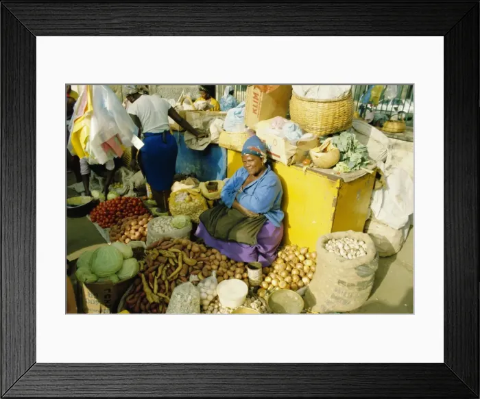 Framed Print : Woman selling vegetables in the city market, Praia, Santiago Island, Cape Verde Islands Framed Print : Woman selling vegetables in the city market, Praia, Santiago Island, Cape Verde Islands