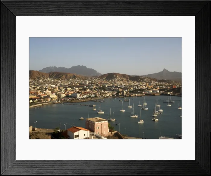 Framed Print : Mindelo city and harbour, Sao Vicente, Cape Verde Islands, Atlantic, Africa Framed Print : Mindelo city and harbour, Sao Vicente, Cape Verde Islands, Atlantic, Africa