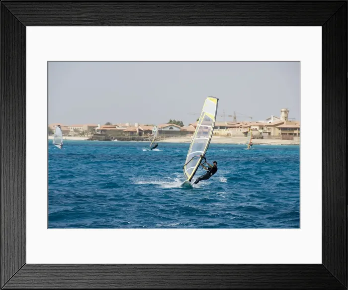 Framed Print : Wind surfing at Santa Maria on the island of Sal (Salt), Cape Verde Islands, Africa Framed Print : Wind surfing at Santa Maria on the island of Sal (Salt), Cape Verde Islands, Africa