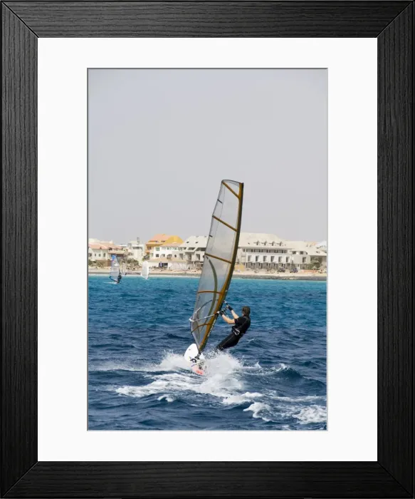 Framed Print : Wind surfing at Santa Maria on the island of Sal (Salt), Cape Verde Islands, Africa Framed Print : Wind surfing at Santa Maria on the island of Sal (Salt), Cape Verde Islands, Africa