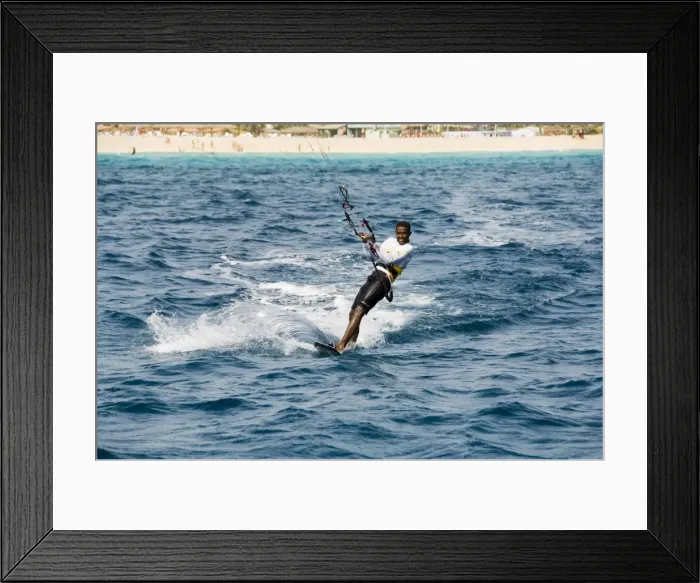 Framed Print : Kite surfing at Santa Maria on the island of Sal (Salt), Cape Verde Islands, Africa Framed Print : Kite surfing at Santa Maria on the island of Sal (Salt), Cape Verde Islands, Africa