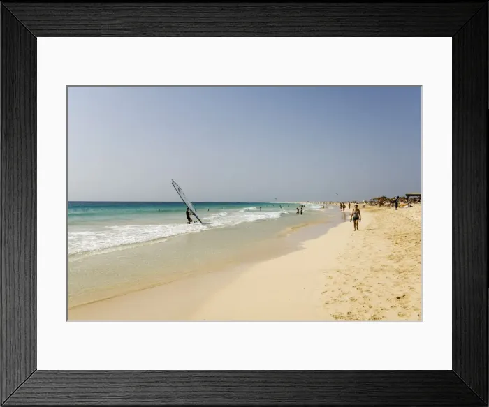 Framed Print : Wind surfing at Santa Maria on the island of Sal (Salt), Cape Verde Islands, Africa Framed Print : Wind surfing at Santa Maria on the island of Sal (Salt), Cape Verde Islands, Africa