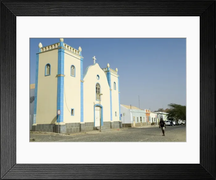 Framed Print : Church in main square, Sal Rei, Boa Vista, Cape Verde Islands, Africa Framed Print : Church in main square, Sal Rei, Boa Vista, Cape Verde Islands, Africa