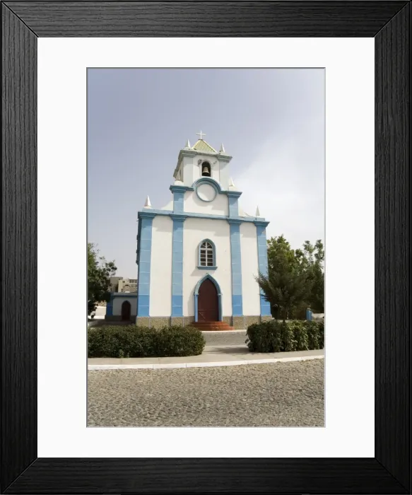 Framed Print : Church on main square, Tarrafal, Santiago, Cape Verde Islands, Africa Framed Print : Church on main square, Tarrafal, Santiago, Cape Verde Islands, Africa