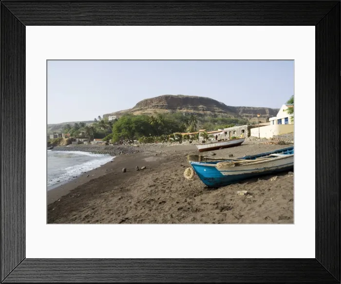 Framed Print : Fishing boats on beach at Cidade Velha, Santiago, Cape Verde Islands, Africa Framed Print : Fishing boats on beach at Cidade Velha, Santiago, Cape Verde Islands, Africa