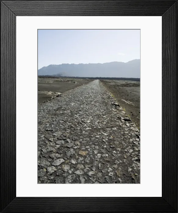 Framed Print : Cobblestone road in the volcanic caldera, Fogo (Fire), Cape Verde Islands, Africa Framed Print : Cobblestone road in the volcanic caldera, Fogo (Fire), Cape Verde Islands, Africa