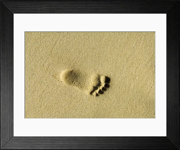 Framed Print : Childs footprints on beach at Santa Maria, Sal (Salt), Cape Verde Islands, Africa Framed Print : Childs footprints on beach at Santa Maria, Sal (Salt), Cape Verde Islands, Africa
