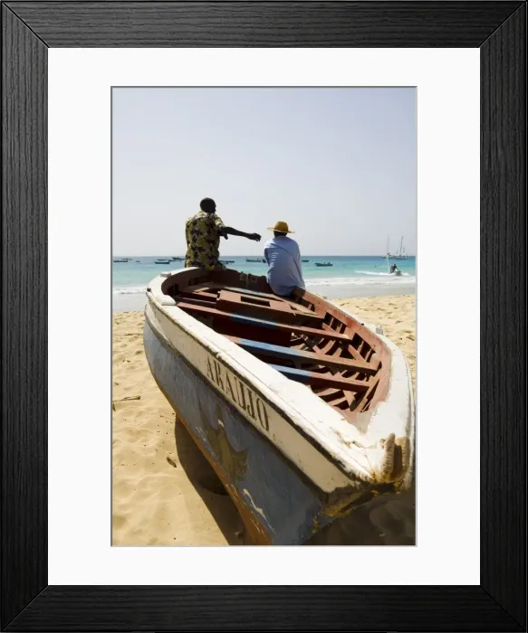 Framed Print : Fishing boat on beach at Santa Maria on the island of Sal (Salt), Cape Verde Islands Framed Print : Fishing boat on beach at Santa Maria on the island of Sal (Salt), Cape Verde Islands