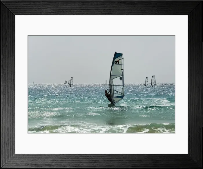 Framed Print : Wind surfing at Santa Maria on the island of Sal (Salt), Cape Verde Islands Framed Print : Wind surfing at Santa Maria on the island of Sal (Salt), Cape Verde Islands