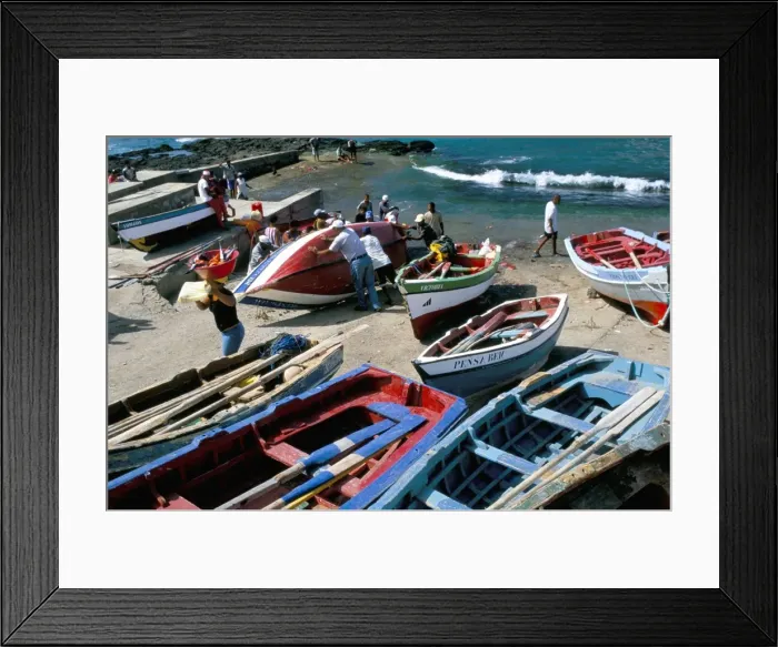 Framed Print : Port of Ribeira Grande, north coat, island of Santo Antao, Cape Verde Islands, Africa