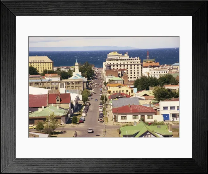 Framed Print : The town of Punta Arenas from the Mirador Cerro la Cruz, in Patagonia, Chile Framed Print : The town of Punta Arenas from the Mirador Cerro la Cruz, in Patagonia, Chile