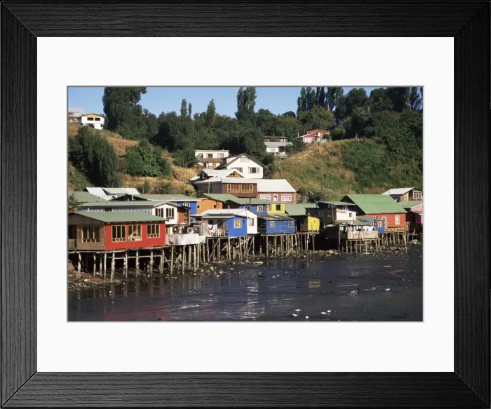 Framed Print : Palafitos, Castro, Chiloe Island, Chile, South America Framed Print : Palafitos, Castro, Chiloe Island, Chile, South America