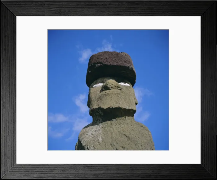 Framed Print : Ahu Ko Te Riku at Tahai, the only moai (statue) with restored eyes, Easter Island, Chile Framed Print : Ahu Ko Te Riku at Tahai, the only moai (statue) with restored eyes, Easter Island, Chile