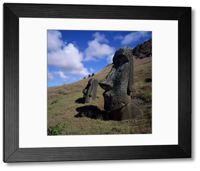 Framed Print : Rano Raraku, volcanic crater from which numerous moai (statues) were carved Framed Print : Rano Raraku, volcanic crater from which numerous moai (statues) were carved