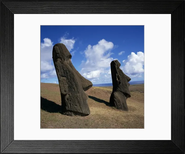 Framed Print : Rano Raraku, outer crater slopes, birthplace of the moai (statues), Rapa Nui National Park Framed Print : Rano Raraku, outer crater slopes, birthplace of the moai (statues), Rapa Nui National Park