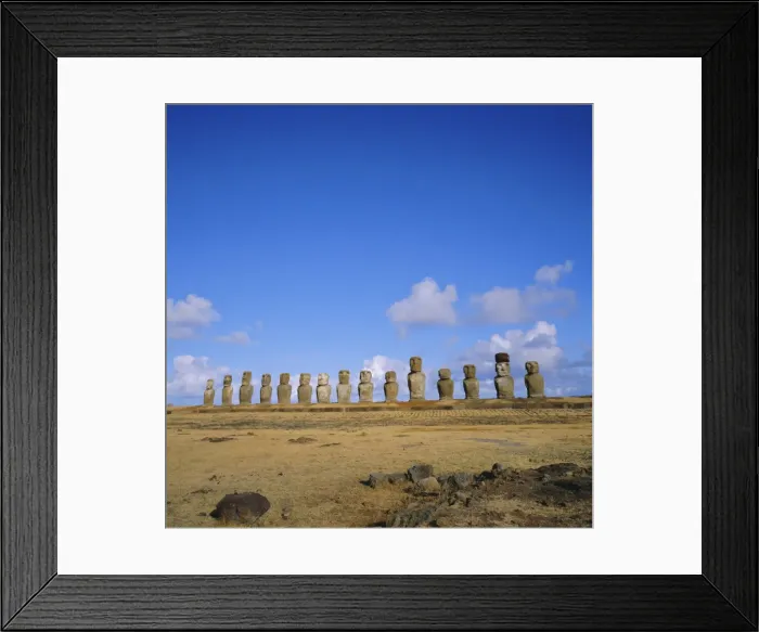 Framed Print : Line of statues, Ahu Tongariki, Easter Island, Chile Framed Print : Line of statues, Ahu Tongariki, Easter Island, Chile