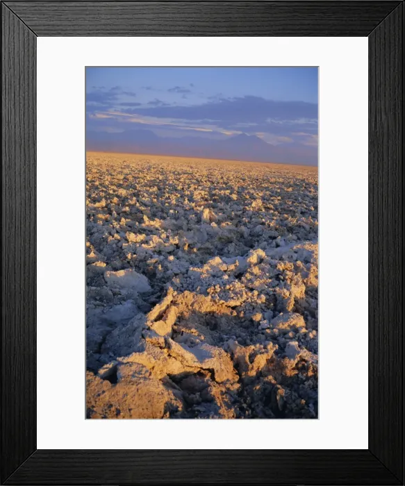 Framed Print : Atacama salt flats at sunset, Salar de Atacama, northern area, Chile, South America