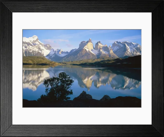Framed Print : Cuernos del Paine 2600m from Lago Pehoe, Torres del Paine National Park Framed Print : Cuernos del Paine 2600m from Lago Pehoe, Torres del Paine National Park