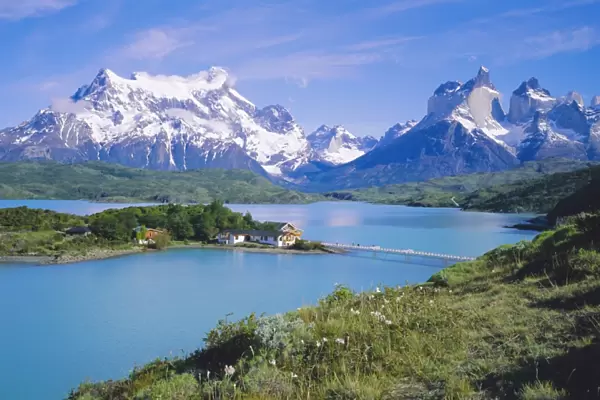 Chile, Patagonia, Torres Del Paine National Park From Lago Pehoe With Hosteria