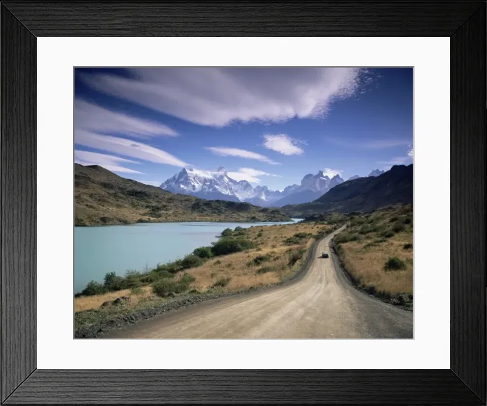 Framed Print : Cuernos del Paine rising up above Rio Paine, Torres del Paine National Park Framed Print : Cuernos del Paine rising up above Rio Paine, Torres del Paine National Park