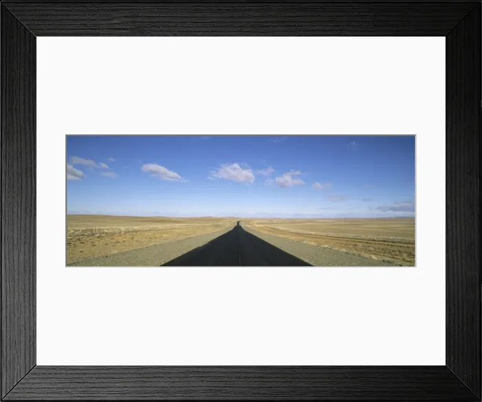 Framed Print : Long straight road, Patagonia, border area Argentina and Chile, South America Framed Print : Long straight road, Patagonia, border area Argentina and Chile, South America
