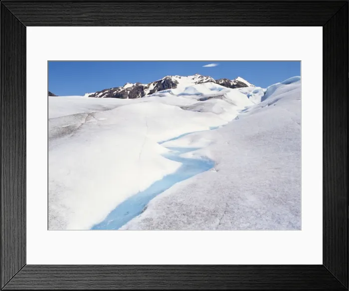 Framed Print : Lake Gray Glacier melting in a stream of blue water, Torres del Paine National Park Framed Print : Lake Gray Glacier melting in a stream of blue water, Torres del Paine National Park