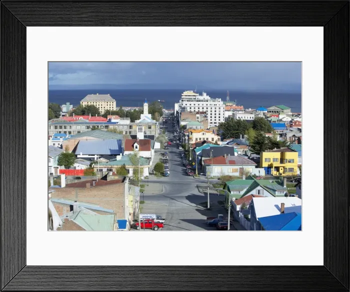 Framed Print : Aerial view of Punta Arenas, Patagonia, Chile, South America Framed Print : Aerial view of Punta Arenas, Patagonia, Chile, South America