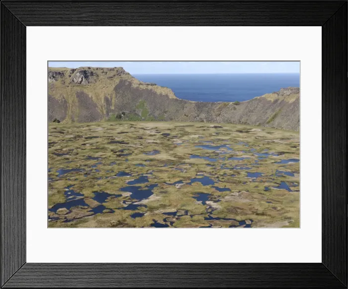 Framed Print : Lake in crater, Orongo, Easter Island, Chile, South America Framed Print : Lake in crater, Orongo, Easter Island, Chile, South America