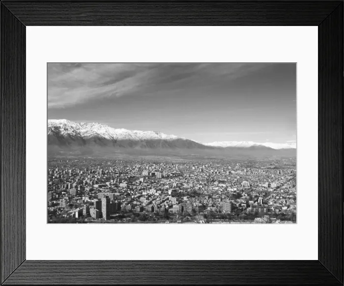 Framed Print : View over Santiago, capital of Chile, South America Framed Print : View over Santiago, capital of Chile, South America