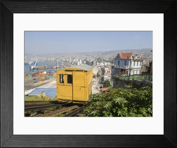 Framed Print : Funicular, Valparaiso, Chile, South America Framed Print : Funicular, Valparaiso, Chile, South America