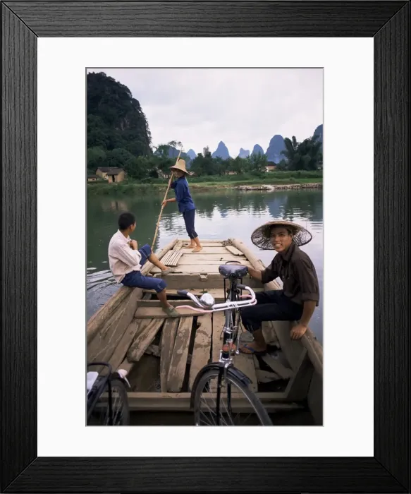 Framed Print : Ferry at Fung-Lo, rural China, Asia Framed Print : Ferry at Fung-Lo, rural China, Asia