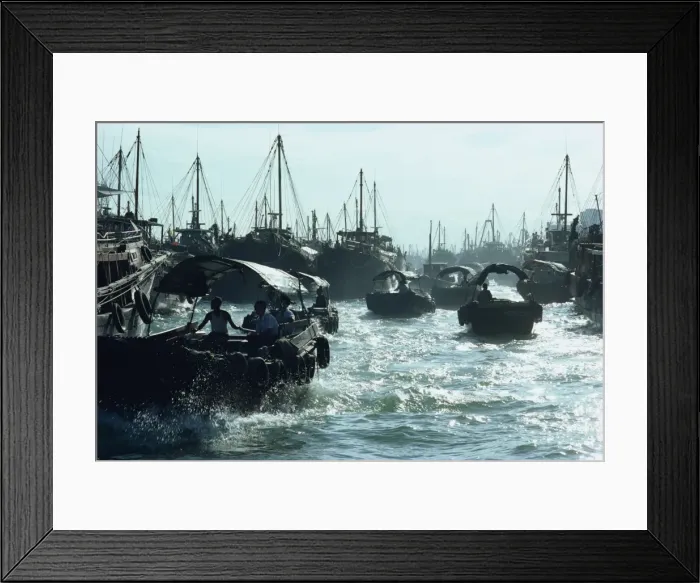 Framed Print : Boats in Aberdeen Harbour, Hong Kong, China, Asia Framed Print : Boats in Aberdeen Harbour, Hong Kong, China, Asia
